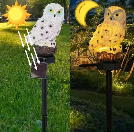 🦉 Lampada Solare Impermeabile a Forma di Gufo
