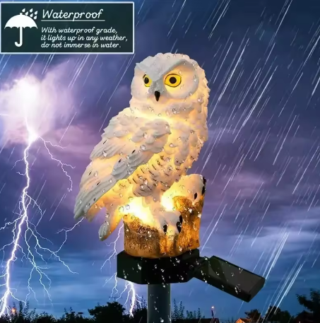 🦉 Lampada Solare Impermeabile a Forma di Gufo