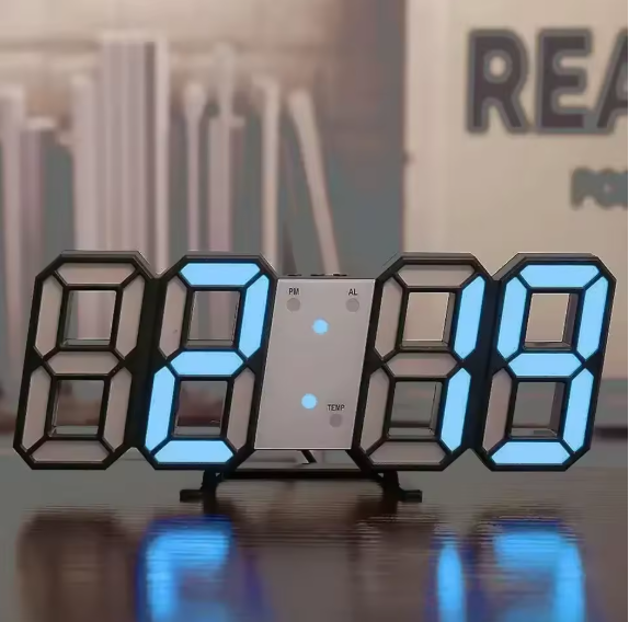Orologio digitale LED da tavolo/parete con sveglia, temperatura e data