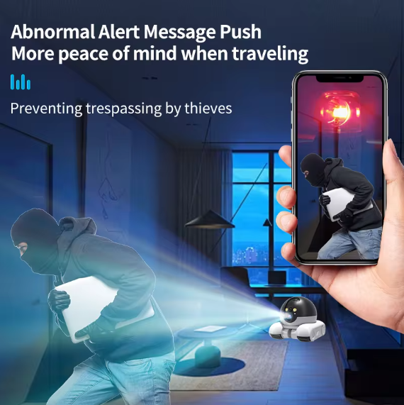 Telecamera Smart Robot 4MP V360Pro – IP Camera con Movimento, Rilevamento AI e Visione Notturna