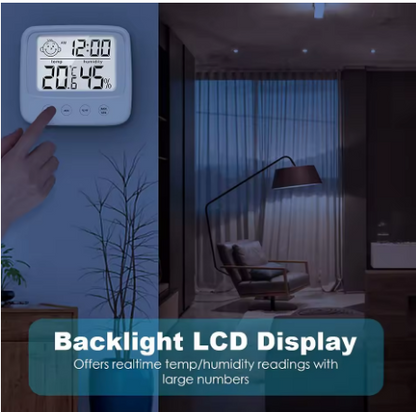 ⏰ Orologio Digitale con Termometro e Igrometro – Display a Faccina 🌡️💧