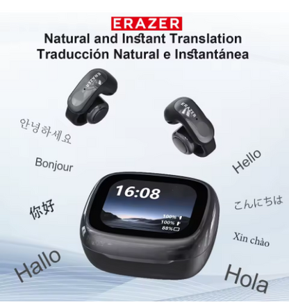 🌍 ERAZER – Traduttore Istantaneo con Auricolari Bluetooth 🎧💬