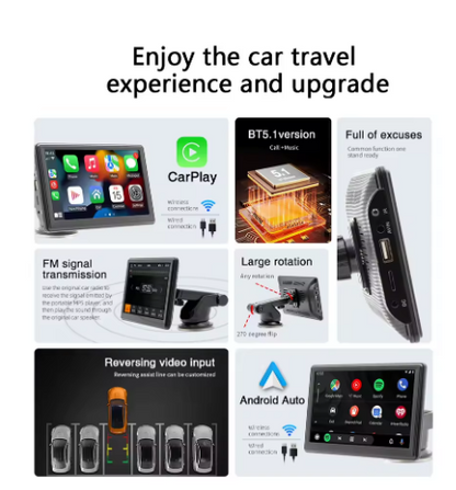 🚘 Schermo Multimediale 7” per Auto – CarPlay / Android Auto / Bluetooth 5.1 🚘