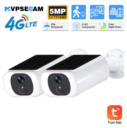 📷 2 Telecamere di Sorveglianza 4G con Pannello Solare – 5MP Tuya SmartLife 📷