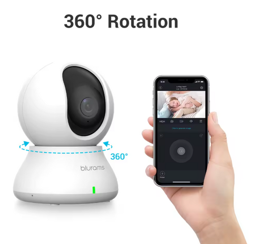 Telecamera di Sorveglianza Wi-Fi Blurams 360° con Visione Notturna