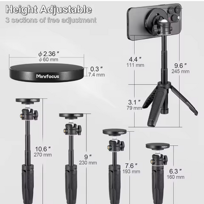 Treppiede magnetico per smartphone Selfie Stick con testa girevole 360°