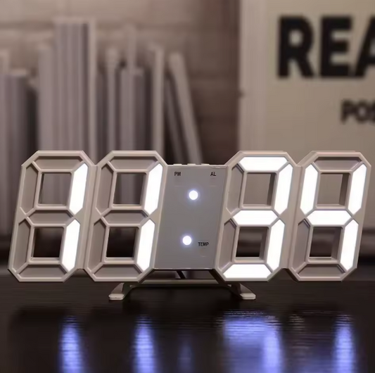 Orologio digitale LED da tavolo/parete con sveglia, temperatura e data