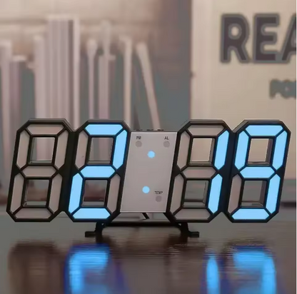 Orologio digitale LED da tavolo/parete con sveglia, temperatura e data