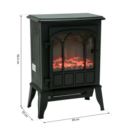 Stufa Elettrica con Effetto Camino e Fiamma LED Realistica